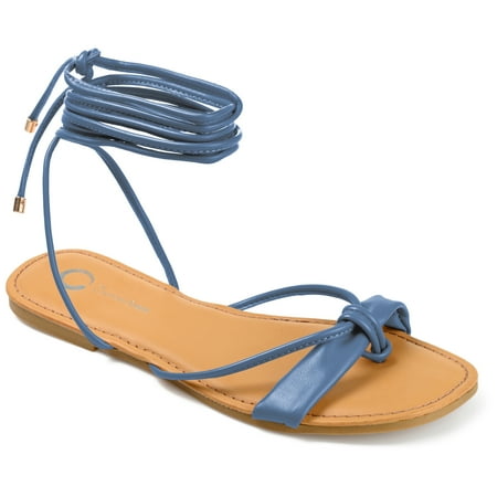 

Journee Collection Womens Jiyrie Tru Comfort Foam Ankle Wrap Low Block Heel Sandals
