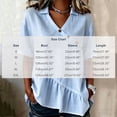 thumbnail image 4 of VBVC Women's Collared V-Neck Tunic Blouse, Ladies' Asymmetrical Button Ruffle Hem Shirt,Summer Short Sleeve Top For Women,Army Green,S-2XL, 4 of 6