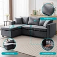 thumbnail image 2 of MUZZ Living Room Soft Set with Large Storage Space (3-Seater Sofa, Loveseat and 1 Ottoman/Dark Grey), 2 of 14