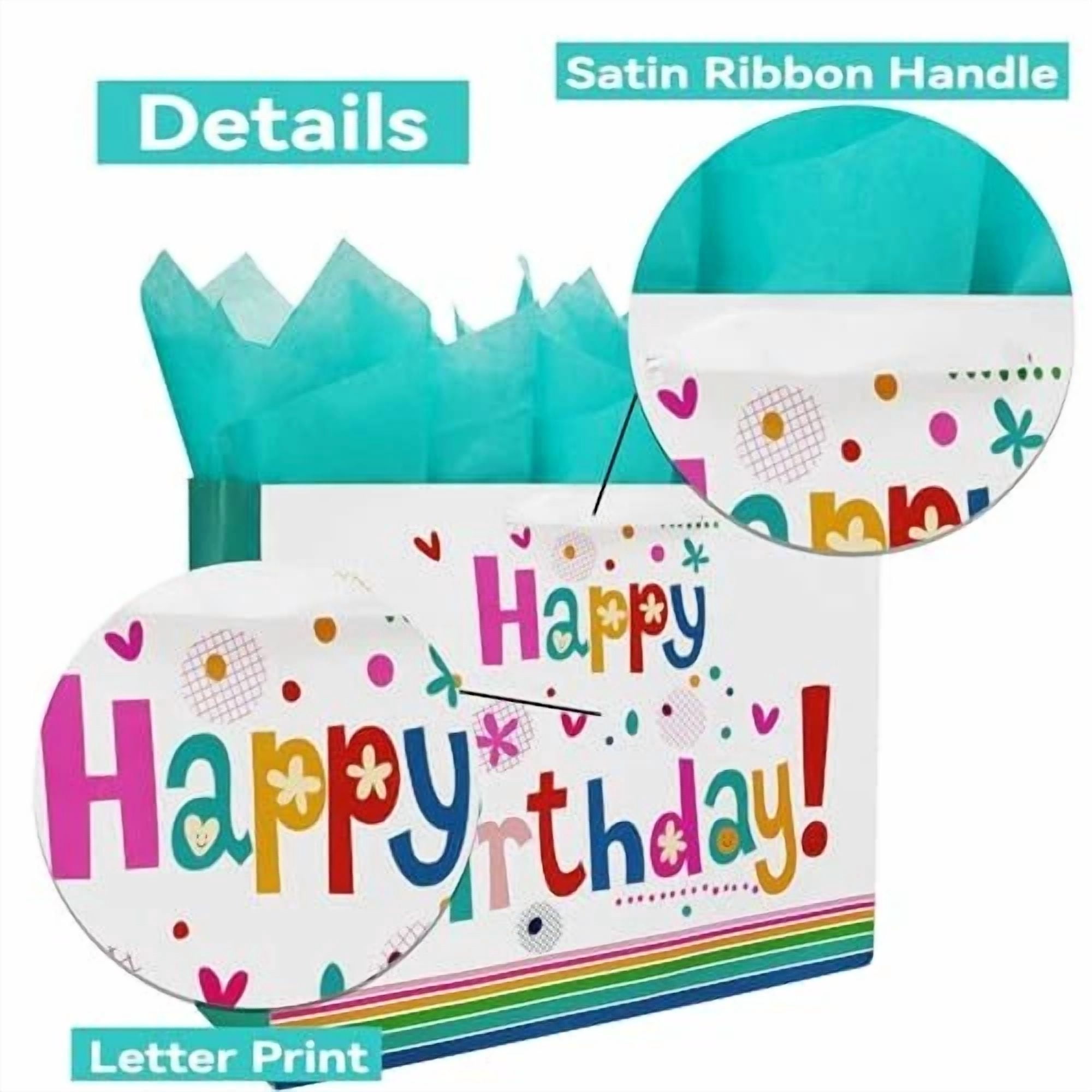 BUTTERFLY- 16.5” Extra Large Gift Bag Set With Greeting Card And Green Tissue Paper(Cute