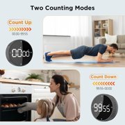 YMWVH Magnetic Pomodoro Kitchen Timer, Countdown Countup with Large LED Display, 3 Preset Times, 3 Adjustable Volume Levels, 1 Pack, Black