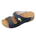 thumbnail image 6 of Dakaela Orthopedic Wedge Sandals Womens 2026 Cutout Summer Casual Slides with Arch Support Slip on Slippers for Beach Vacation Walking Black 6.5, 6 of 7