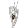 thumbnail image 2 of 10kt Two-tone Gold Womens Round Brown Diamond Heart Pendant 1/8 Cttw, 2 of 2