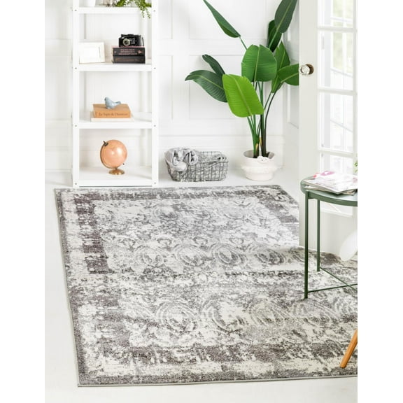 Rugs.com Brighella Collection Rug – 9' x 12' Gray Medium Rug Perfect For Living Rooms, Large Dining Rooms, Open Floorplans