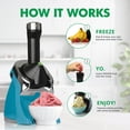 thumbnail image 5 of Yonanas 988TL Deluxe - Máquina para hacer postres de frutas congeladas, veganas, no lácteas, sin BPA, incluye 75 recetas, 200 vatios, color verde azulado, 5 of 5