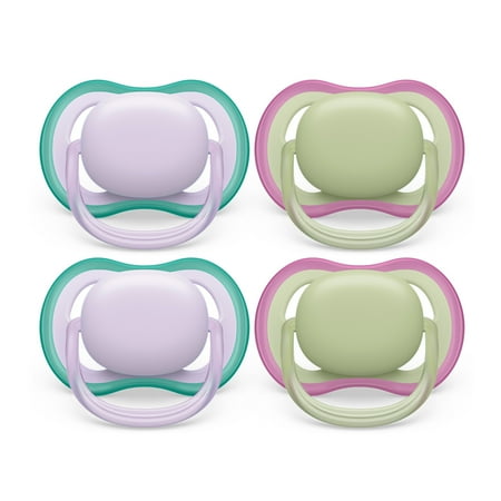Philips Avent Ultra Air Pacifier - 4 X Light, Breathable Baby Pacifiers For Babies Aged 0-6 Months, Bpa Free with Sterilizer Carry Case (Model SCF085/50)