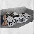 thumbnail image 6 of Auto Mechanic Soft Flannel Fleece Throw Blanket, Pictogram Style Repairing Themed Car and Mechanical Monochrome, Cozy Plush for Indoor and Outdoor Use, 50" x 60", Charcoal Grey White, by Ambesonne, 6 of 6