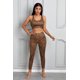 thumbnail image 2 of ABPHQTO Conjunto de pantalón y sujetador deportivo con estampado de guepardo marrón para mujer, 2 of 5