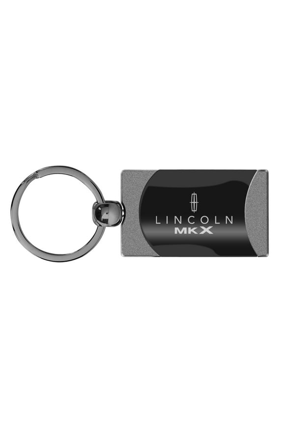 Lincoln MKX Two Tone Rectangular Gun-Metal Key Chain