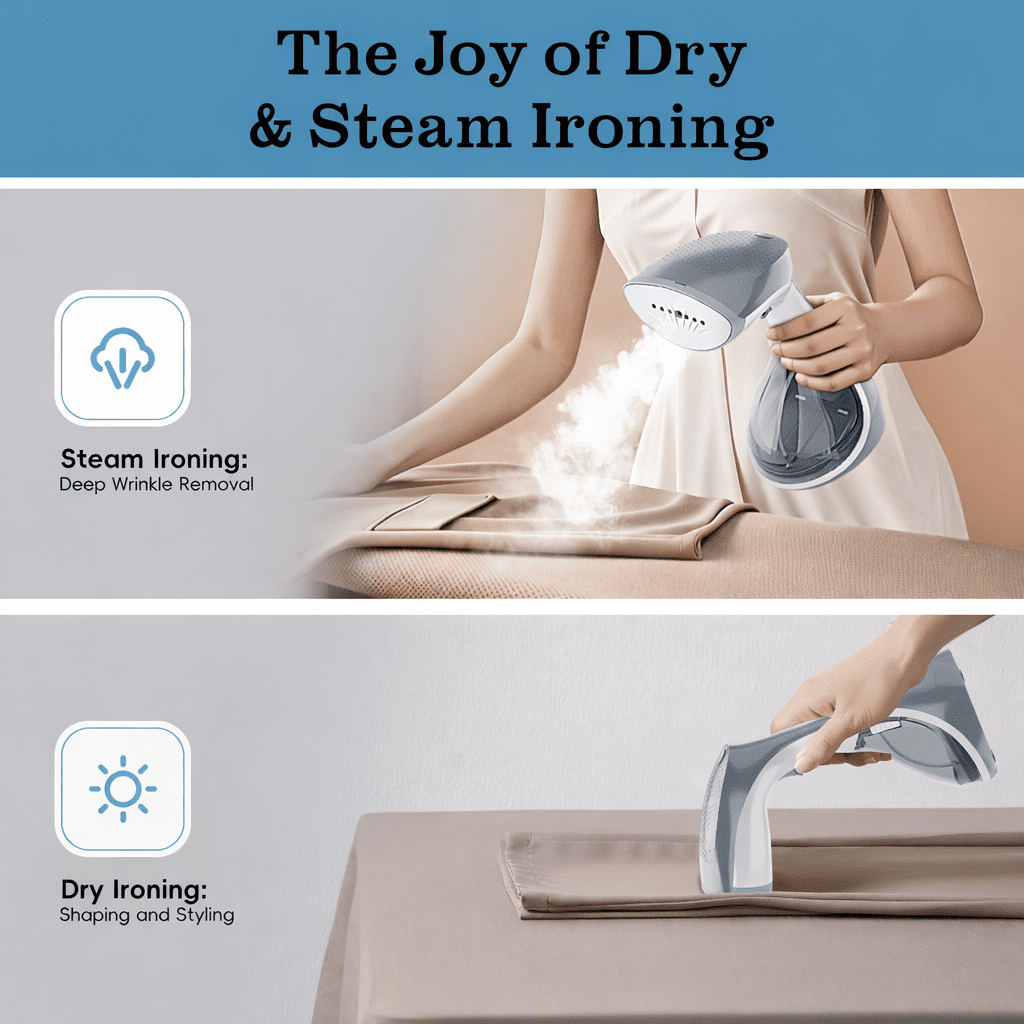 WHALL Handheld Steamer for Clothes, Handheld Garment Steamer with Large 260ml Tank, 25 Second Heat Up, 1200 Watts