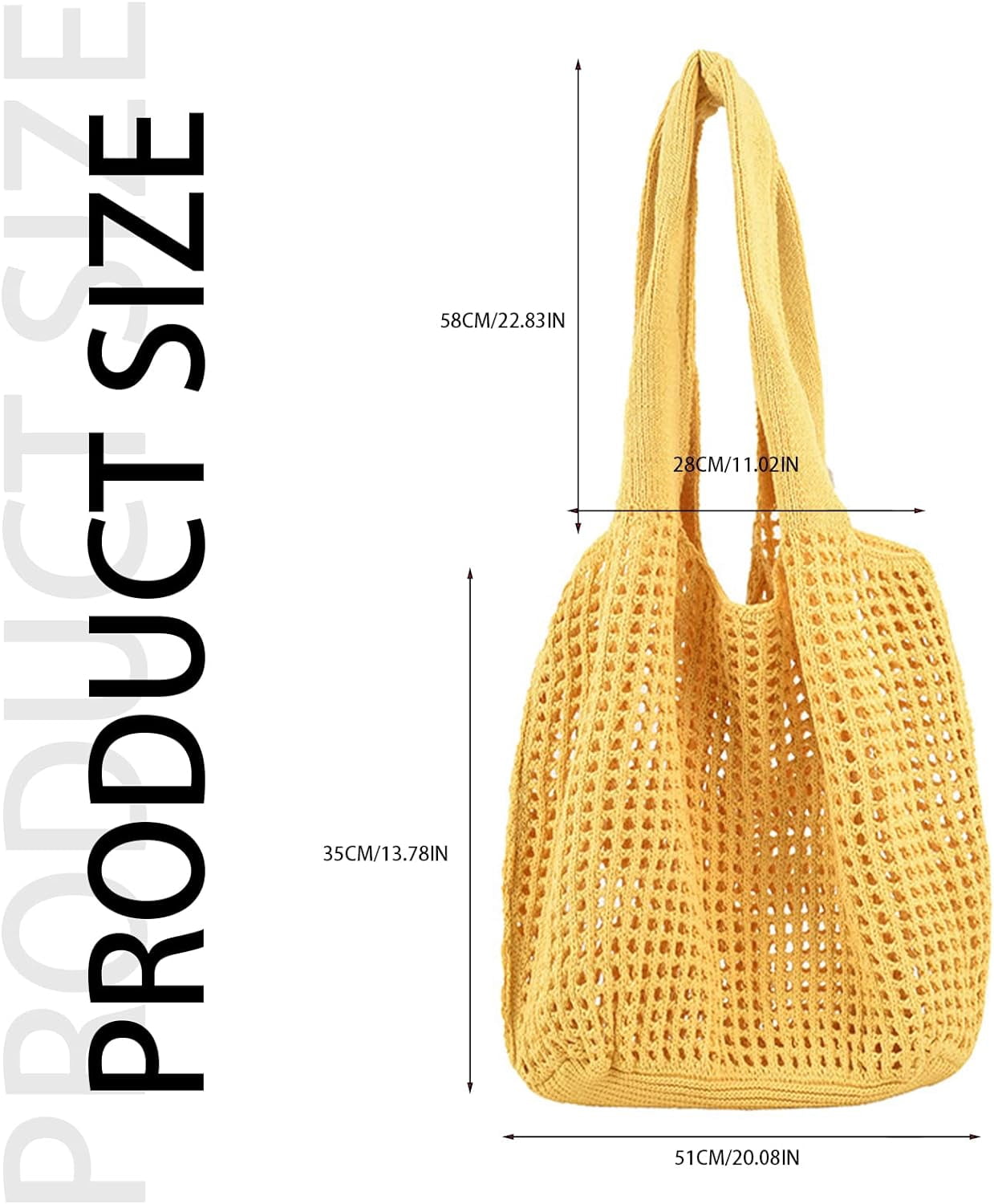 LinYooLi Crochet Tote Bag, Cute Boho Knit Tote Bag Y2K Large Crochet Beach Bag Shoulder Bag Handbag
