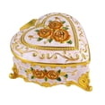 thumbnail image 1 of Caja de joyería con forma de corazón, caja de recuerdos decorativa adornada, caja de almacenamiento de joyería, caja del tesoro, pequeña baratija para Blanco, 1 of 8
