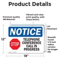 thumbnail image 2 of (2 Pack) Telephone Conference Call In Progress Sign, 2 of 7