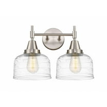 447-2W-SN-G713-Innovations Lighting-Caden - 2 Light Bath Vanity-11 Inches Tall and 17 Inches Wide-Satin Nickel Finish-Clear Deco Swirl Glass Glass