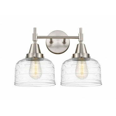 447-2W-SN-G713-Innovations Lighting-Caden - 2 Light Bath Vanity-11 Inches Tall and 17 Inches Wide-Satin Nickel Finish-Clear Deco Swirl Glass Glass
