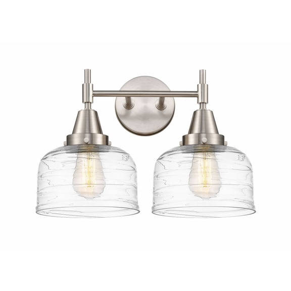 447-2W-SN-G713 Innovations Lighting Caden - 2 Light Bath Vanity-11 Inches Tall and 17 Inches Wide-Satin Nickel Finish-Clear Deco Swirl Glass Glass