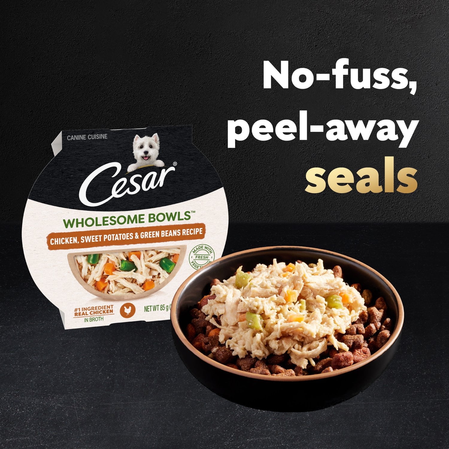 (2 pack) Cesar Wholesome Bowls Broth Wet Dog Food Variety Pack, 3 oz Bowls (6 Pack)