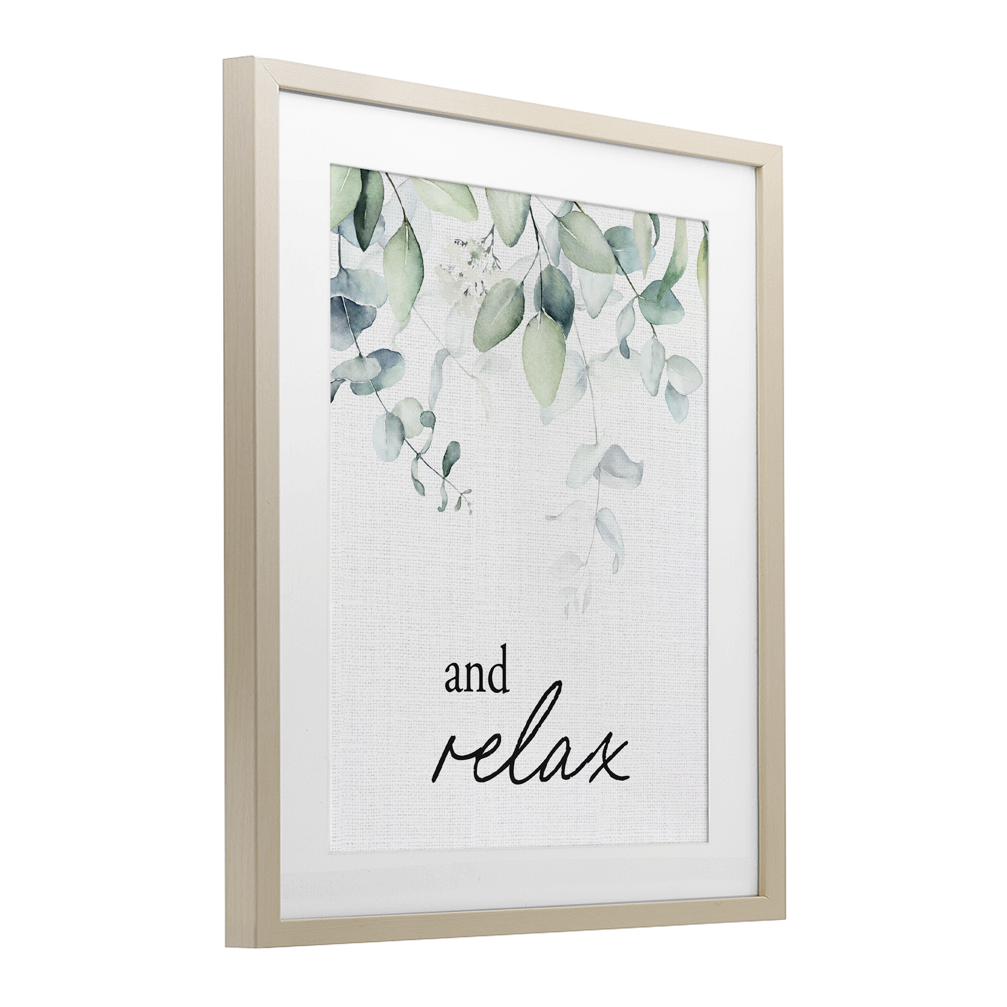 And Relax Minimal Herbs Birch Framed Print Under Glass, design by Lettered and Lined