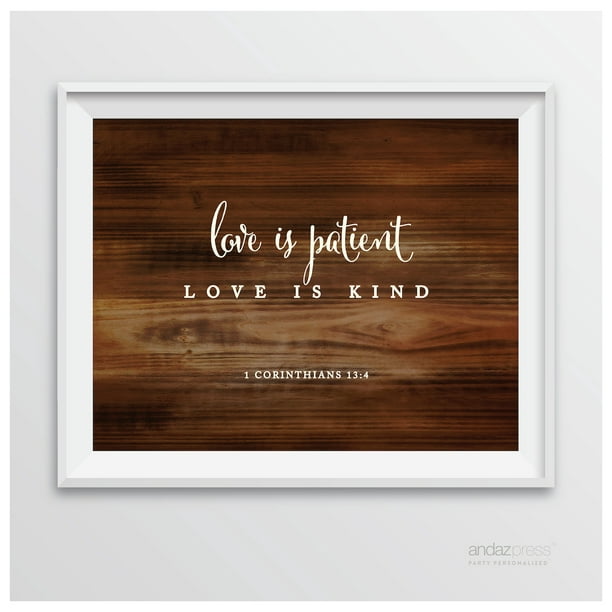 Corinthians 13 4 Love Is Patient Biblical Quotes Rustic Wood Wedding