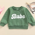 thumbnail image 2 of Toddler Baby Boys Girls Pullover Long Sleeve Babe Letters Print Sweatshirt Tops Fall Winter Clothes, 2 of 6