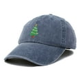 thumbnail image 4 of DALIX Xmas Holidays Christmas Tree Ball Cap Embroidered Hat in Washed Navy Blue, 4 of 7