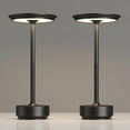 thumbnail image 1 of Paquete de 2 lámparas de mesa inalámbricas recargables, luz de mesa portátil con batería de 5000 mAh, luz de mesa LED de atenuación continua de 3 colores con función de memoria, para exterior, 1 of 8