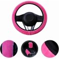 thumbnail image 3 of 3Pcs Winter Warm Plush Steering Wheel Cover Handbrake Cover Gear Shift Cover Car Accessory,Pink, 3 of 4