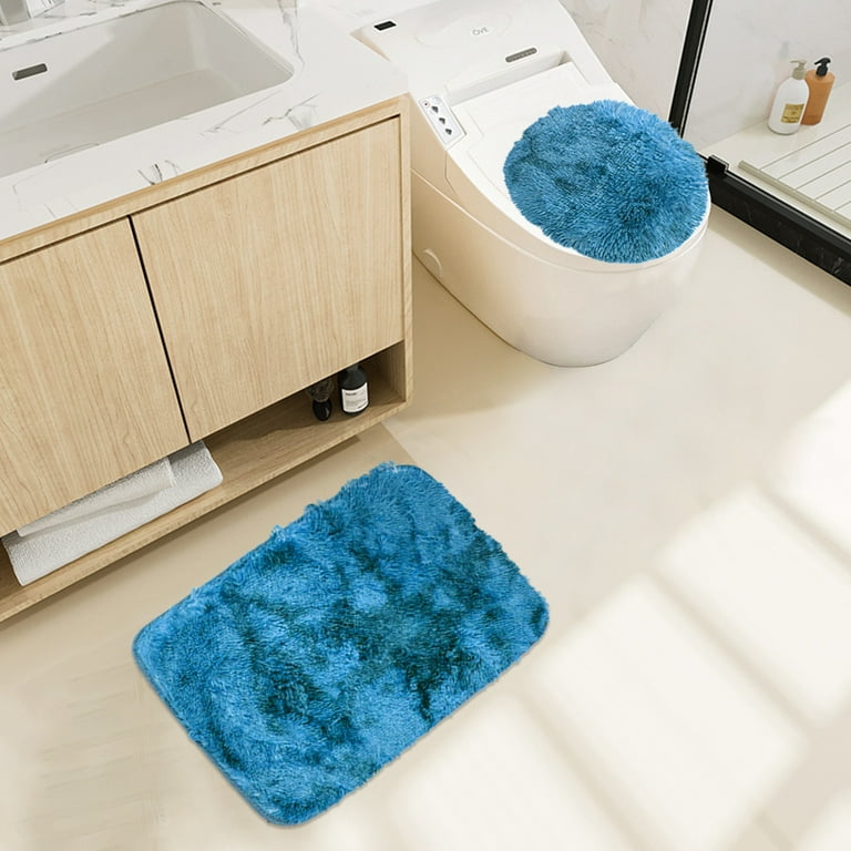 3 Piece Thicken Bath Rugs Set Clearance, Bath Rug + Contour Mat + Toilet  Seat Cover, Super Long Soft Microfiber Water Absorbent & Non-Slip Bathroom