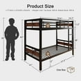 thumbnail image 7 of Honfach Metal Bunk Bed Twin Over Twin, Heavy Duty Metal Bed with Ladder and High Guardrail, Under-Bed Storage Space, No Box Spring Needed, Noise Free,Rustic Brown, 7 of 7