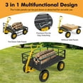 thumbnail image 5 of Demi Bonn 53" Utility Steel Garden Wagon with 4 Removable Side Panels and 900/1200 LBS Load Capacity for Garden, Farm, Yard, Black, 5 of 10