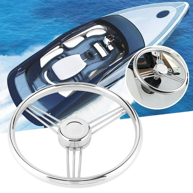 Steel Steering Wheel, Easy To Install Boat Steering Wheel For Maring Boat Yacht