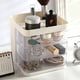 thumbnail image 5 of Organizador de Escritorio con Cajón Giratorio | Caja de Almacenamiento de Maquillaje y Oficina de 3 Compartimentos con Portalápices | Organizador de Plástico Transparente En Blanco, Amarillo y Rosa |, 5 of 6