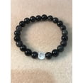 thumbnail image 2 of Natural Black Tourmaline With Crystal Quartz 8mm&nbsp; Round Shape Smooth Cut Beads Stretchable Bracelet for Men & Women., 2 of 4