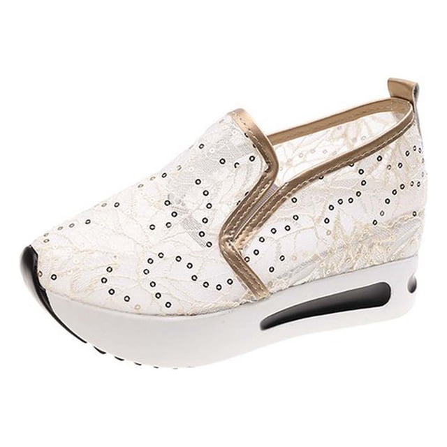 Amzcrzy Zapatos de mujer,Zapatos de mujer,Zapatillas de mujer, Zapatos casuales de caña baja de tela de malla para mujer, con tacón grueso y cómodos. Sandalias Mujer Zapatillas De Casa