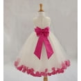 thumbnail image 4 of Ekidsbridal Satin Rose Petals Tulle Ivory Flower Girl Dress Junior Bridesmaid Gown Ballroom Pageant 302T 14, 4 of 4