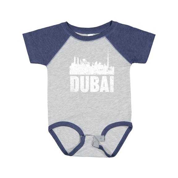 Inktastic Dubai City Skyline with Grunge Boys or Girls Baby Bodysuit