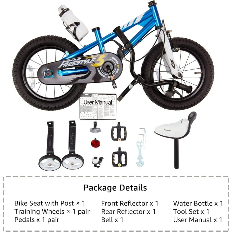 Free Shipping Royalbaby BMX Freestyle 12 inch Kid s Bike Blue with Two Hand Brakes Walmart