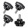 thumbnail image 1 of Uxcell 4-Pack de perillas de sujeción en forma de estrella, tornillo de rosca macho M6x16mm, mango de reemplazo para apretar a mano [31mm, negro], 1 of 1