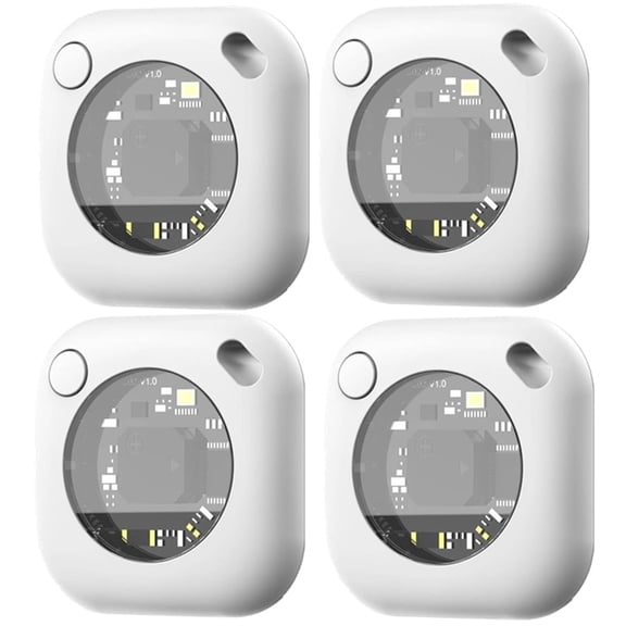 Air Tracker Tags-4 Pack (iOS Only),Bluetooth Tracker Compatible for Apple Find My, Replaceable Battery Key Finder and Item Locator Smart Tag for Keys,Bag,Luggage and More,4Pack,White