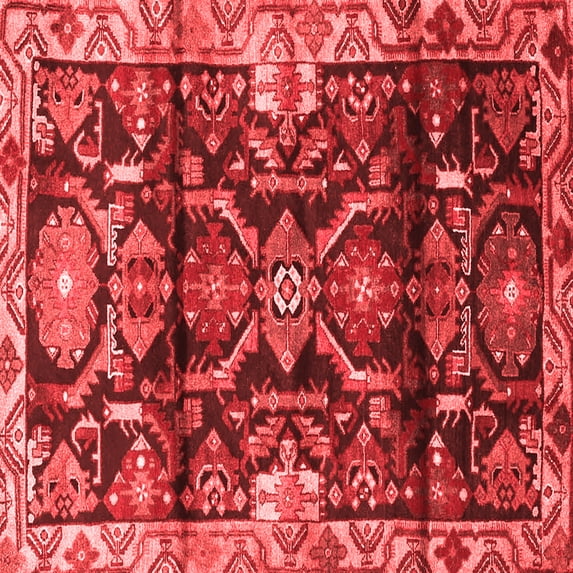 Ahgly Company Indoor Square Persian Red Traditional Area Rugs, 7' Square