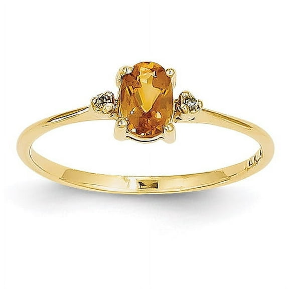 14k Diamond & Citrine Birthstone Ring