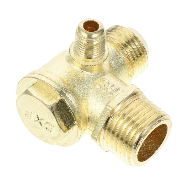 YSNOOWE Check 3 Vías Metálica Para Compresor De Aire Accesorios En Zinc Dorado