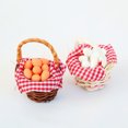 thumbnail image 6 of Kripyery Miniature Egg Basket Red Plaid Cloth 12 Eggs Resin Kids Gifts Toys Dollhouse Scene Ornament Mini Egg Duck Egg Woven Basket Dollhouse Accessories, 6 of 8