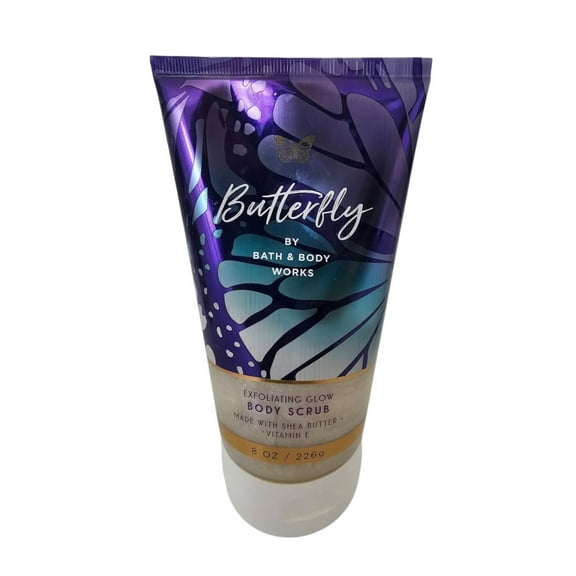 Bath and Body Works BUTTERFLY Exfoliating Glow Body Scrub with Shea Butter   Vitamin E (8 oz / 226 g)