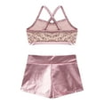 thumbnail image 4 of Aislor Kids Girls 2-Piece Sports Dance Outfits Crop Tops with Booty Shorts Activewear Set, 4 of 7
