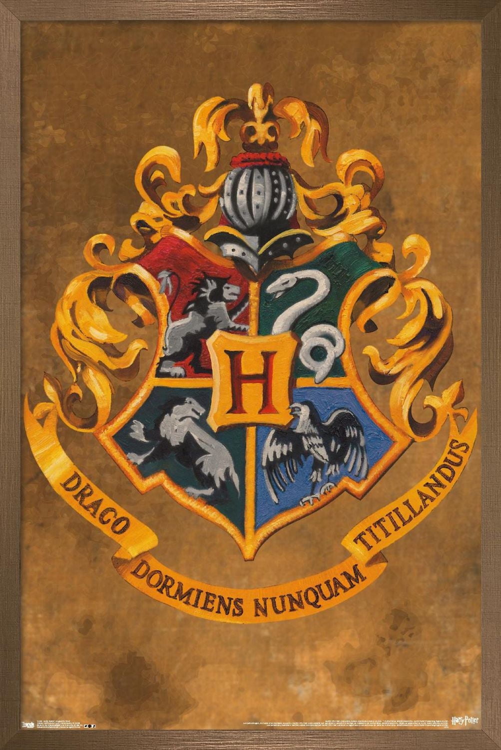 The Wizarding World: Harry Potter - Hogwarts Crest Wall Poster, 22.375" x 34" Framed
