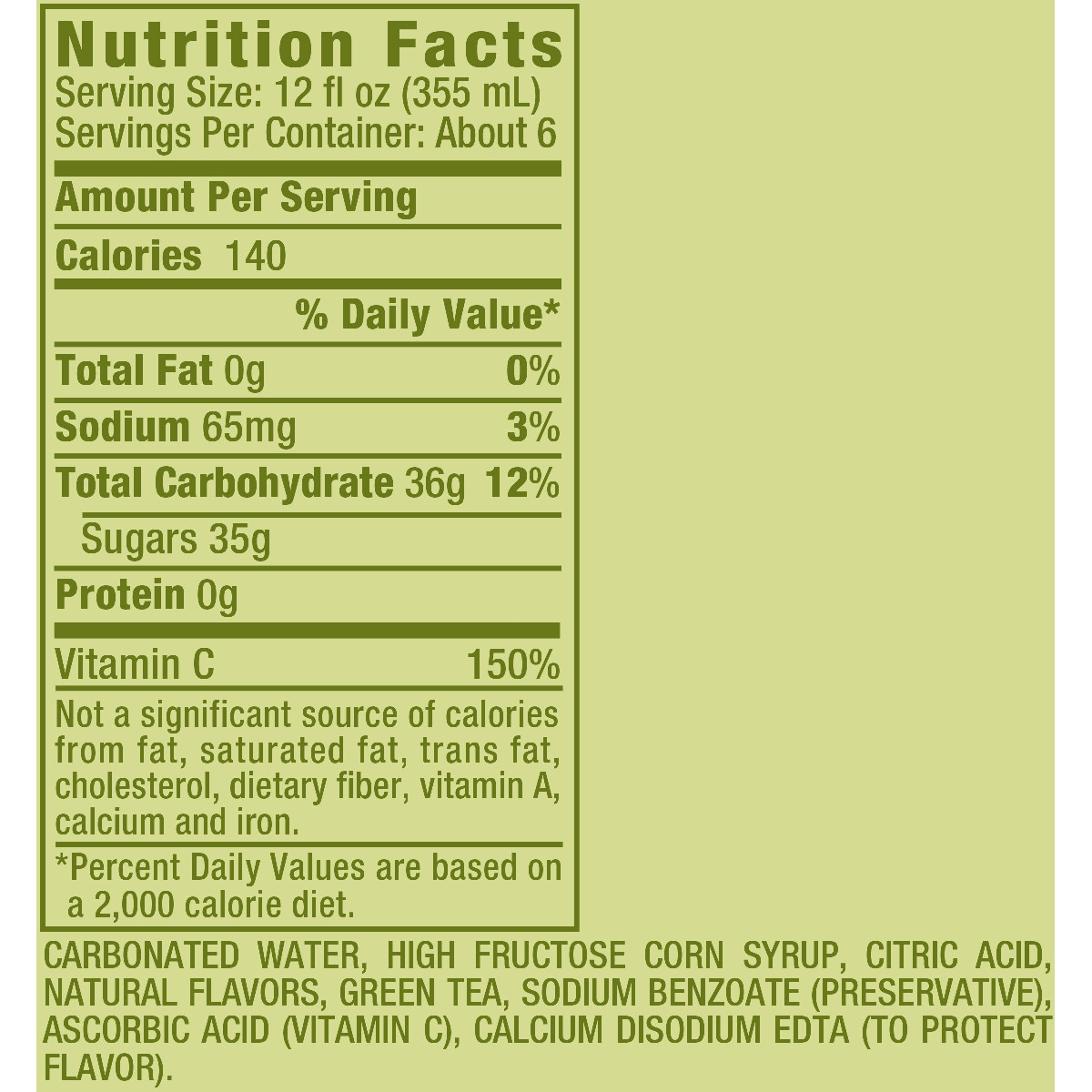 Ginger Ale Nutrition Facts Canada Dry - Blog Dandk
