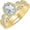 Yellow, variant on 14K White Gold-Plated 925 Sterling Silver Oval Shape White Diamond Vintage Style Wedding Engagement Bridal Ring Set For Womens