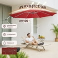 thumbnail image 4 of 10ft Aluminum Offset Hanging Patio Umbrella with Crank and Tilt, UV-Resistant Polyester Canopy for Poolside, Lawn, and Garden – Red, 4 of 8