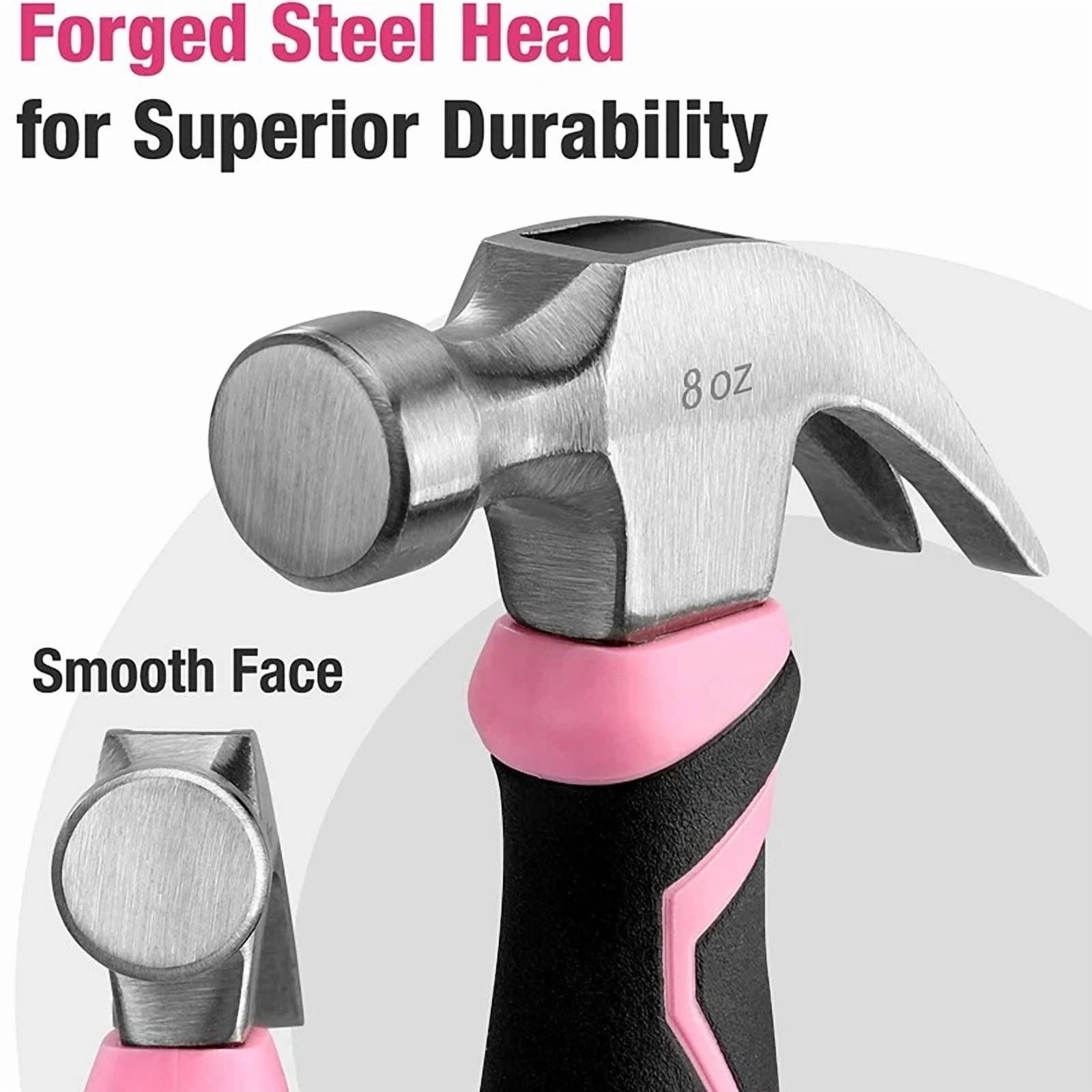 PRIME - Workpro 8Oz Claw Hammer Forged Hardened Steel Head Smooth Face Fiberglass Handle